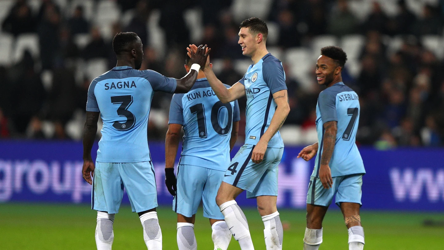 El Manchester City celebrando uno de los goles El Manchester City celebrando uno de los goles