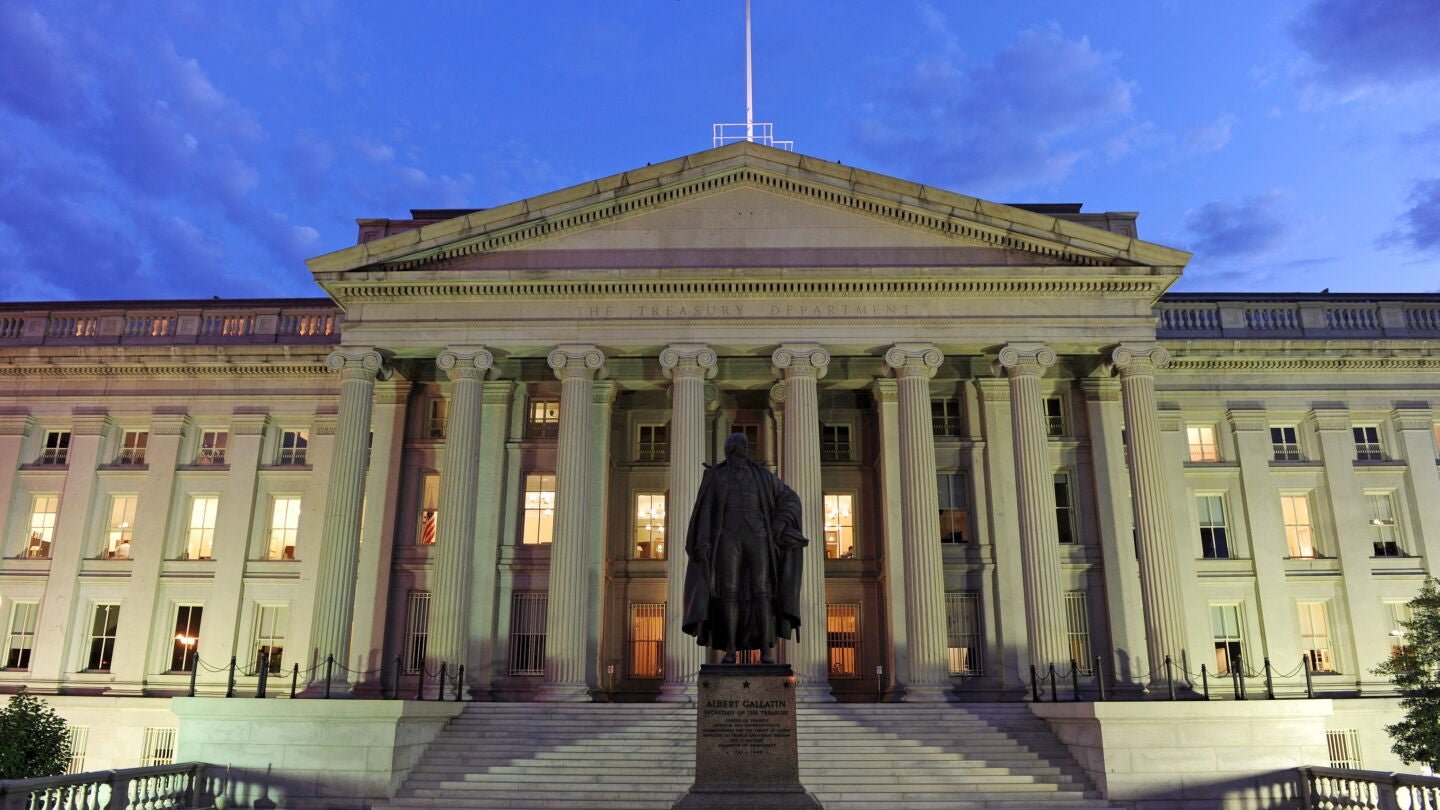 Fotograf&iacute;a de la sede del Departamento del Tesoro de EEUU en Washington D.C