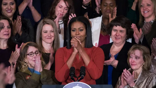 Michelle obama, emocionada durante su discurso Michelle obama, emocionada durante su discurso