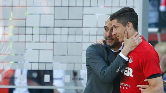 Lewandowski y Pep Guardiola Lewandowski y Pep Guardiola