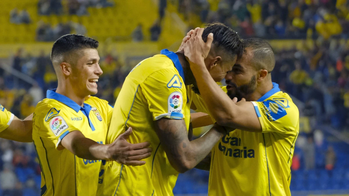 Las Palmas celebra un gol