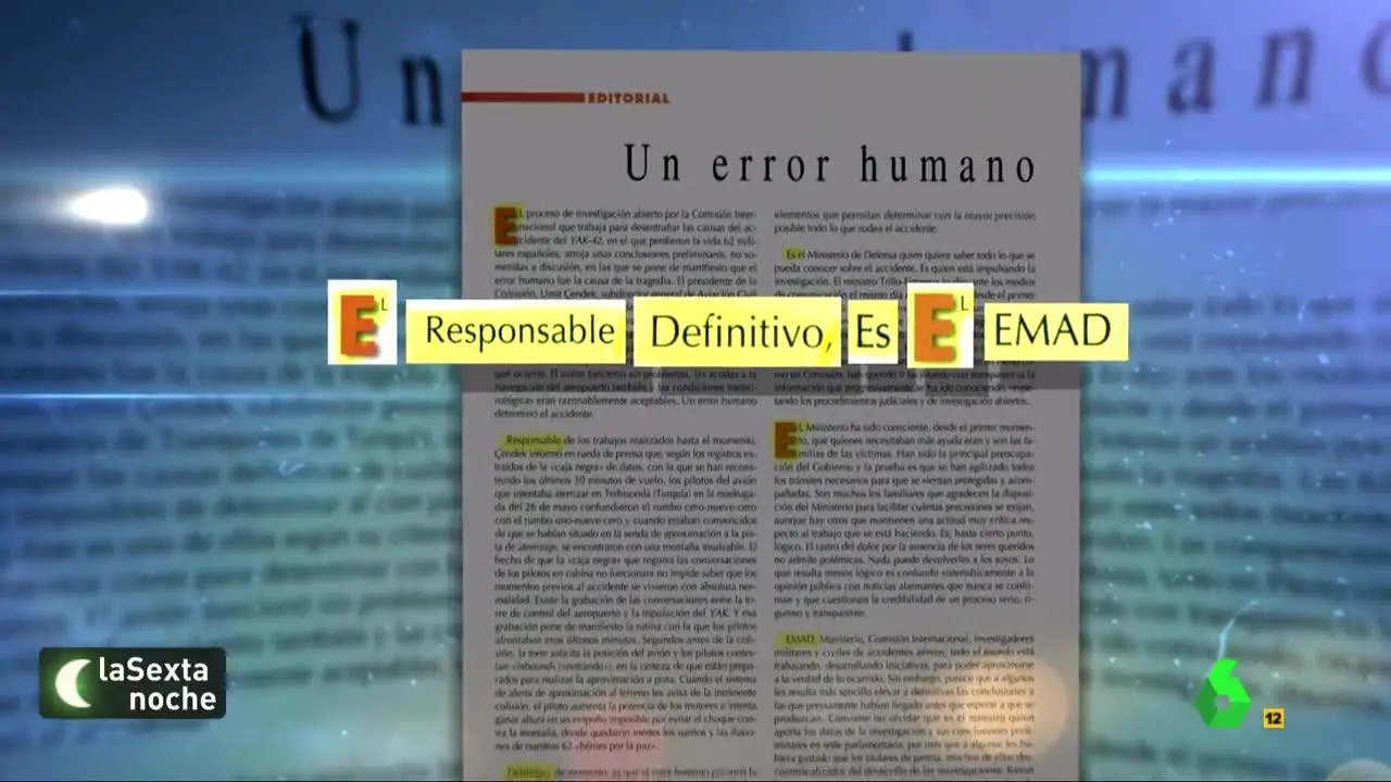 Editorial de la revista española de Defensa, fechado en agosto de 2003, tres meses después del accidente del Yak-42