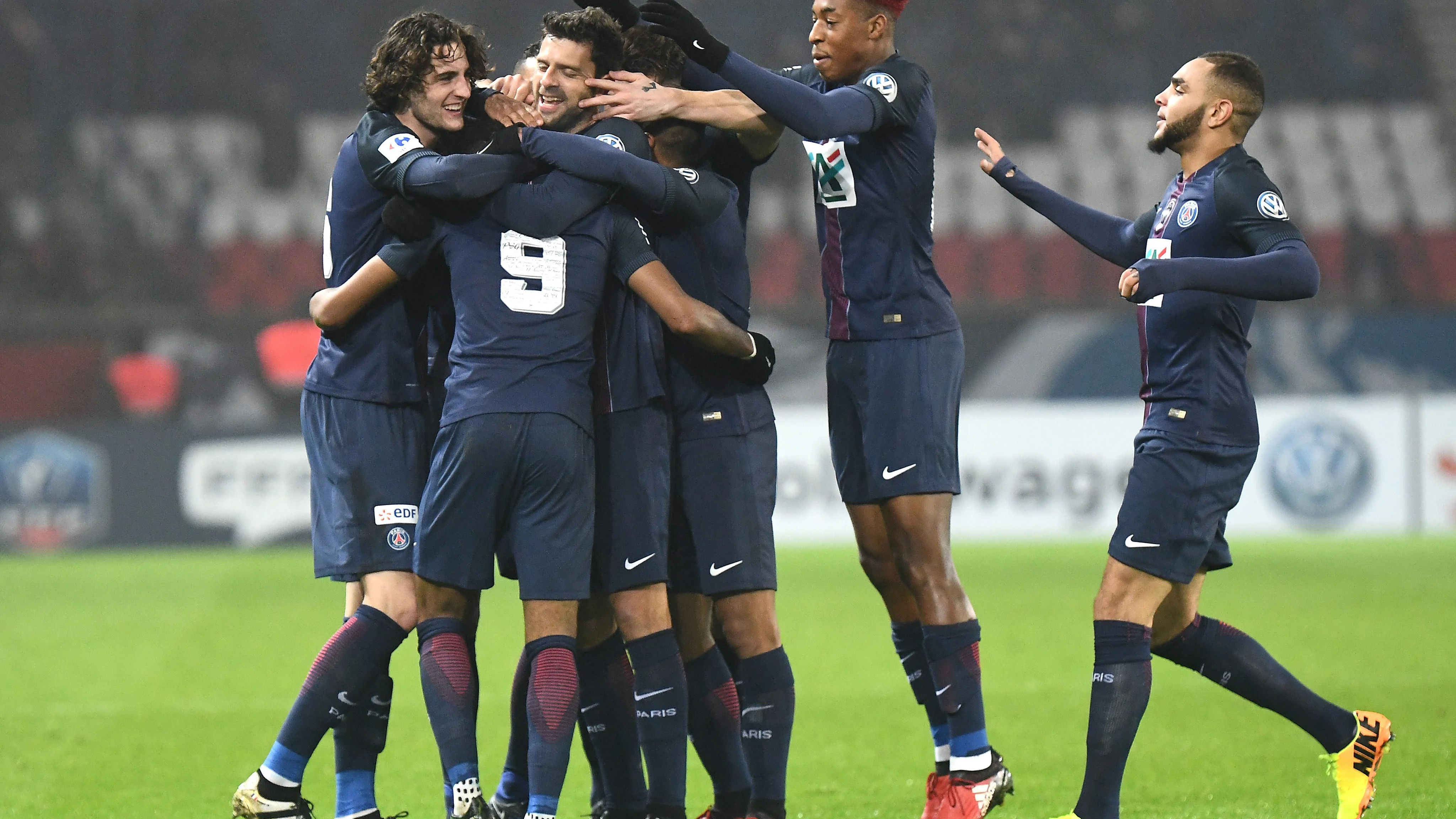 El PSG celebrando uno de los goles frente al Bastia El PSG celebrando uno de los goles frente al Bastia