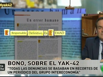 Frame 23.172532 de: José Bono, sobre el acróstico del Yak-42: "Días después la revista oficial del ministerio hizo un cínico juego literario" Frame 23.172532 de: José Bono, sobre el acróstico del Yak-42: "Días después la revista oficial del ministerio hizo un cínico juego literario"
