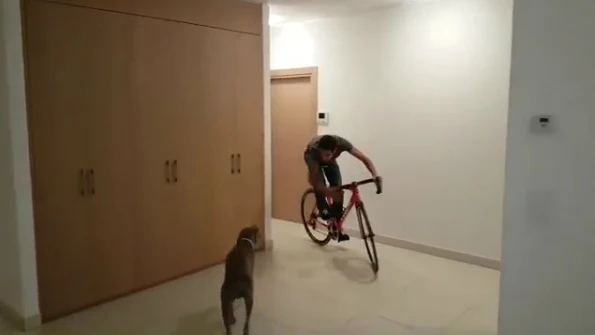 Contador, con su perro