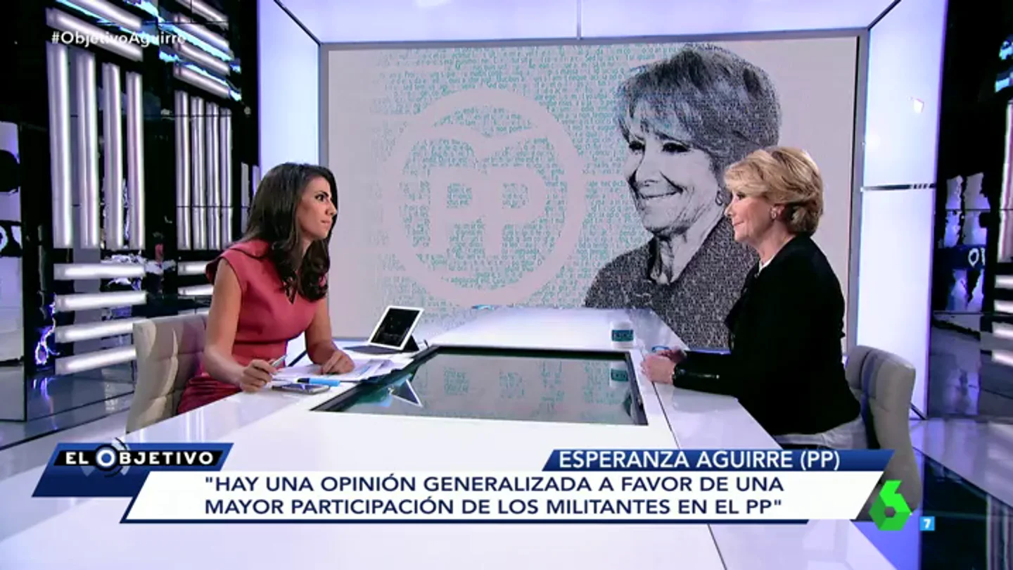 Frame 88.984006 de: Esperanza Aguirre: "No he tenido nunca en la cabeza fundar un nuevo partido político" Frame 88.984006 de: Esperanza Aguirre: "No he tenido nunca en la cabeza fundar un nuevo partido político"