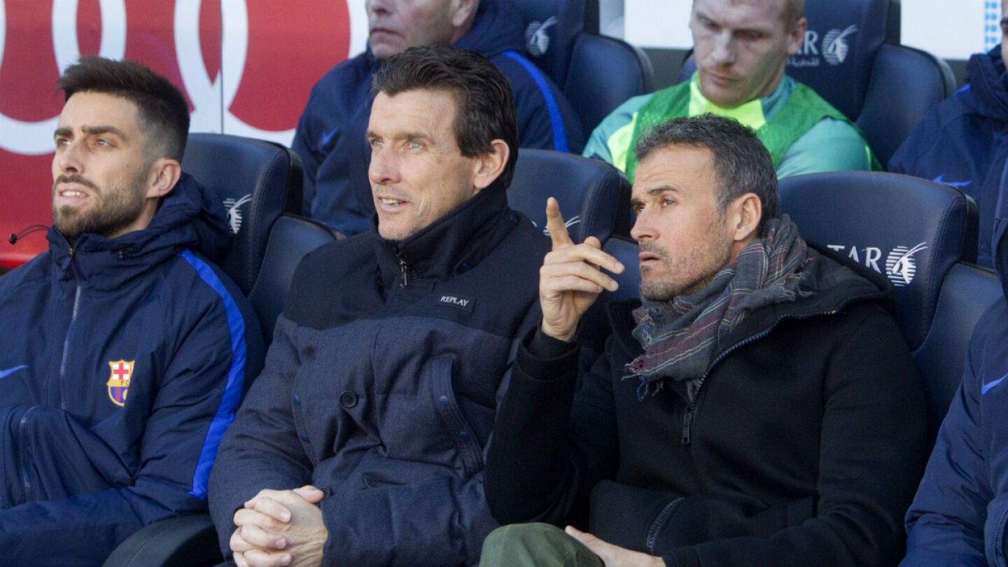 Luis Enrique, junto a Unz&uacute;e 