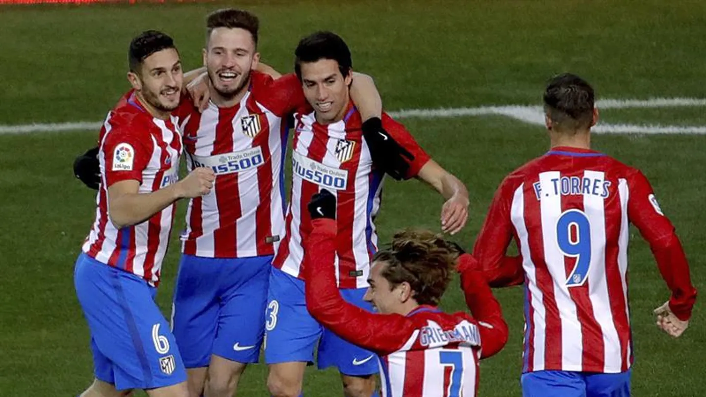 El Atlético celebra un gol El Atlético celebra un gol