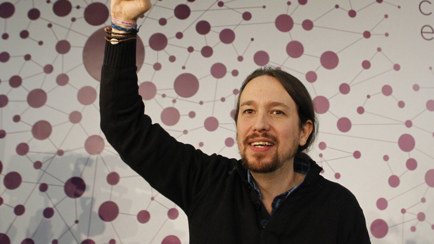 El l&iacute;der de Podemos, Pablo Iglesias, mantiene un encuentro con 300 de sus seguidores m&aacute;s activos en redes sociales