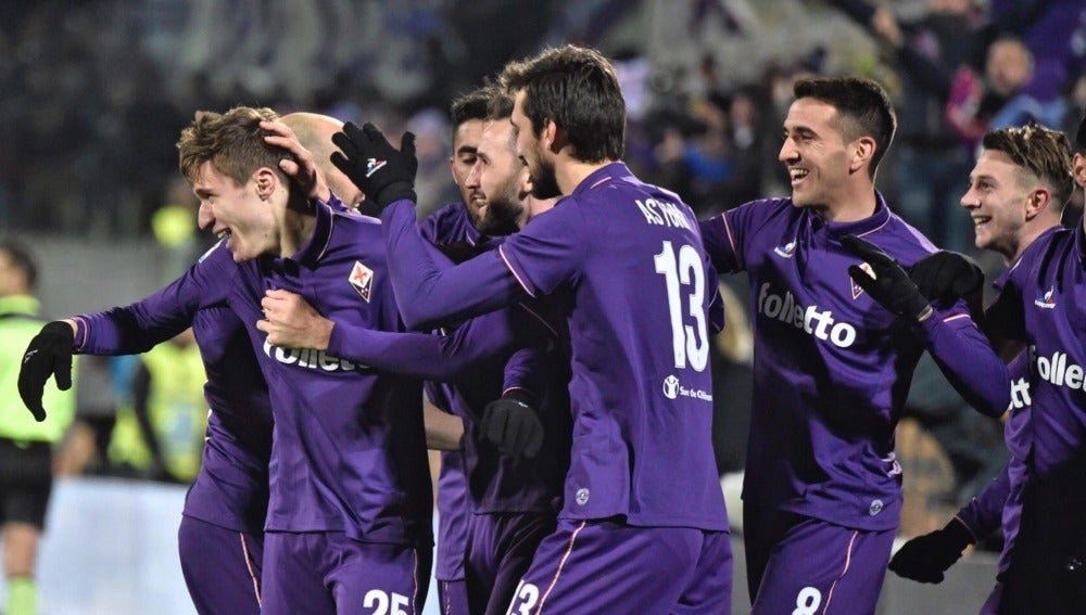 La Fiorentina celebrando un gol