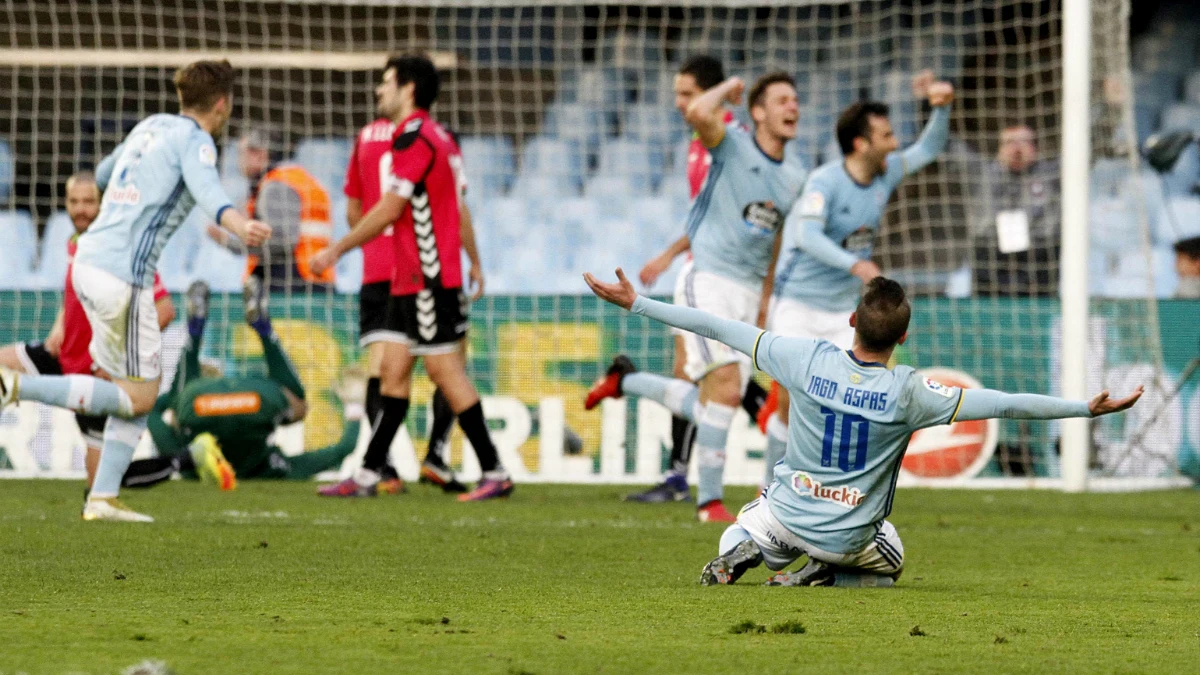 El Celta celebra un gol ante el Alavés