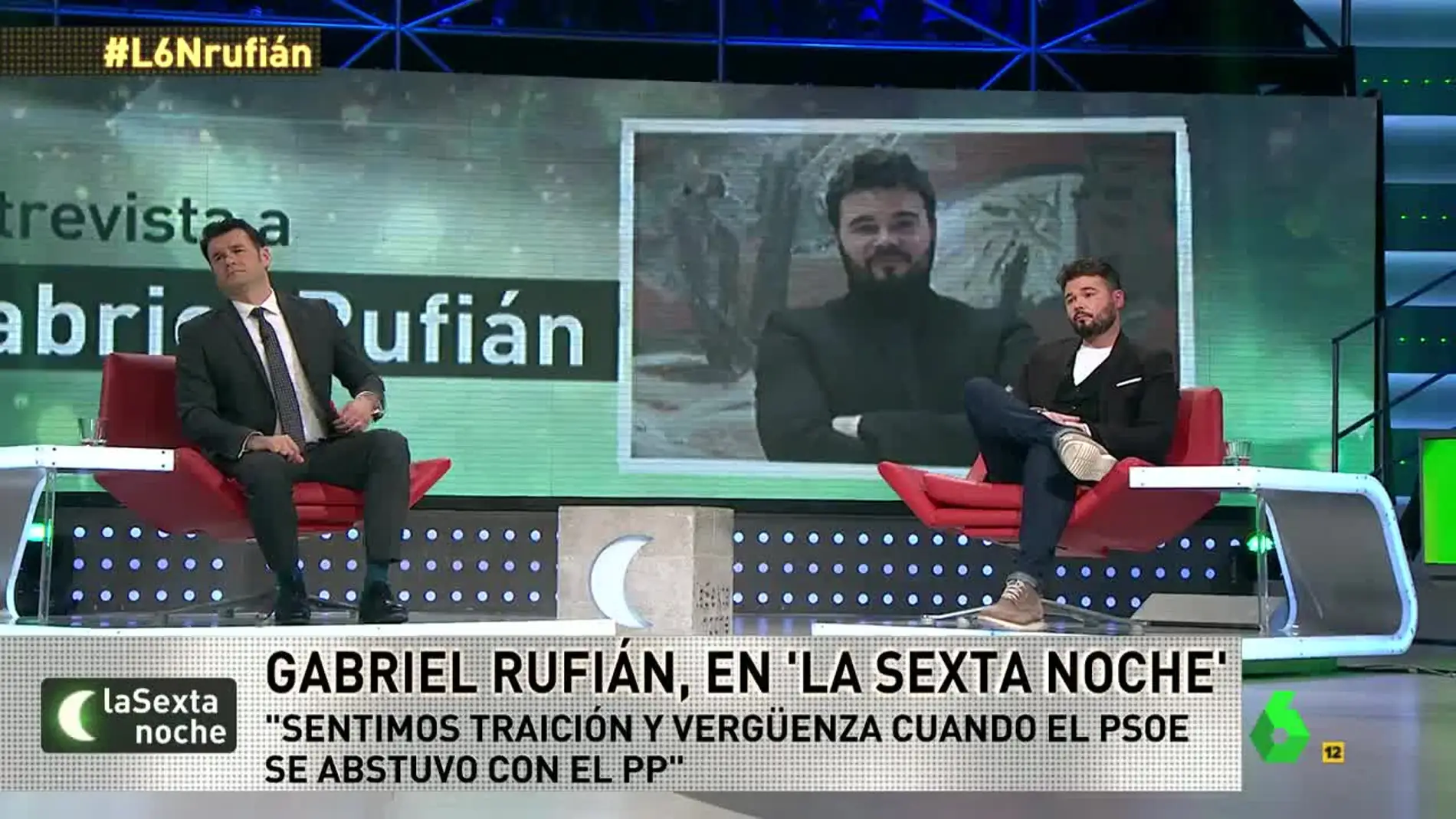 Gabriel Rufián, en laSexta Noche