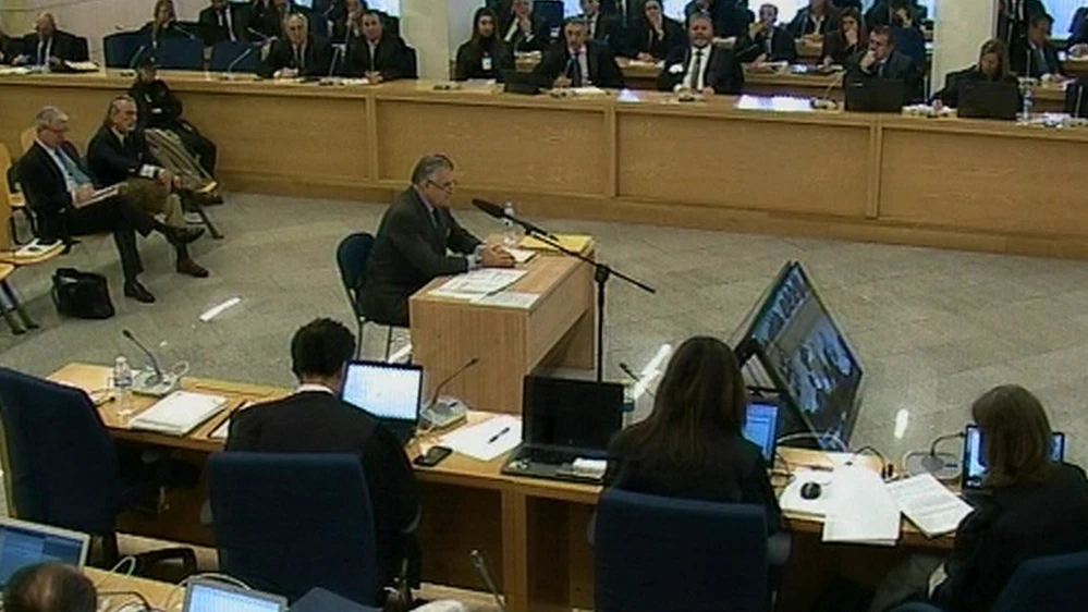 Luis Bárcenas declarando durante el juicio de Gürtel