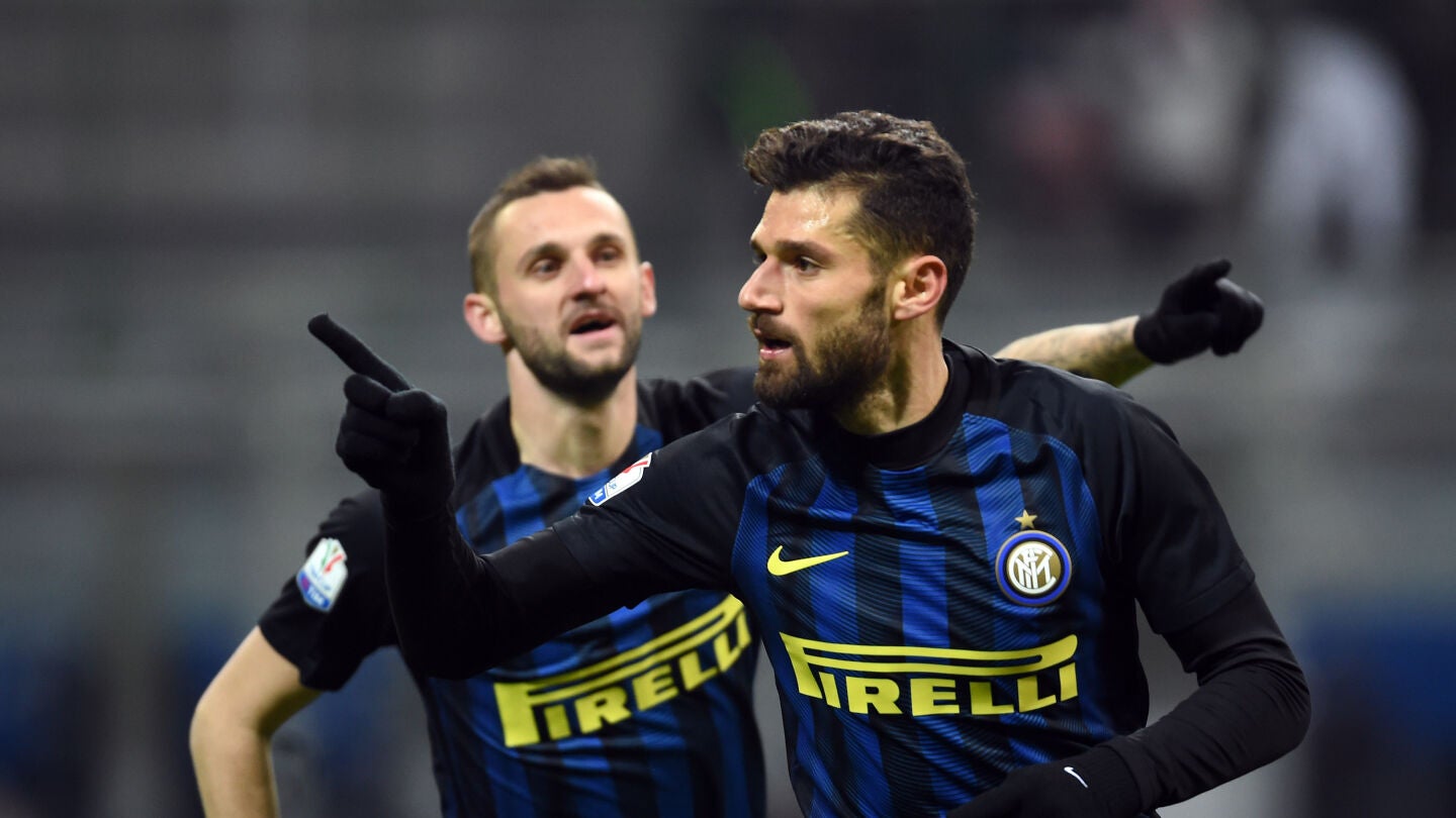 Antonio Candreva celebra un gol