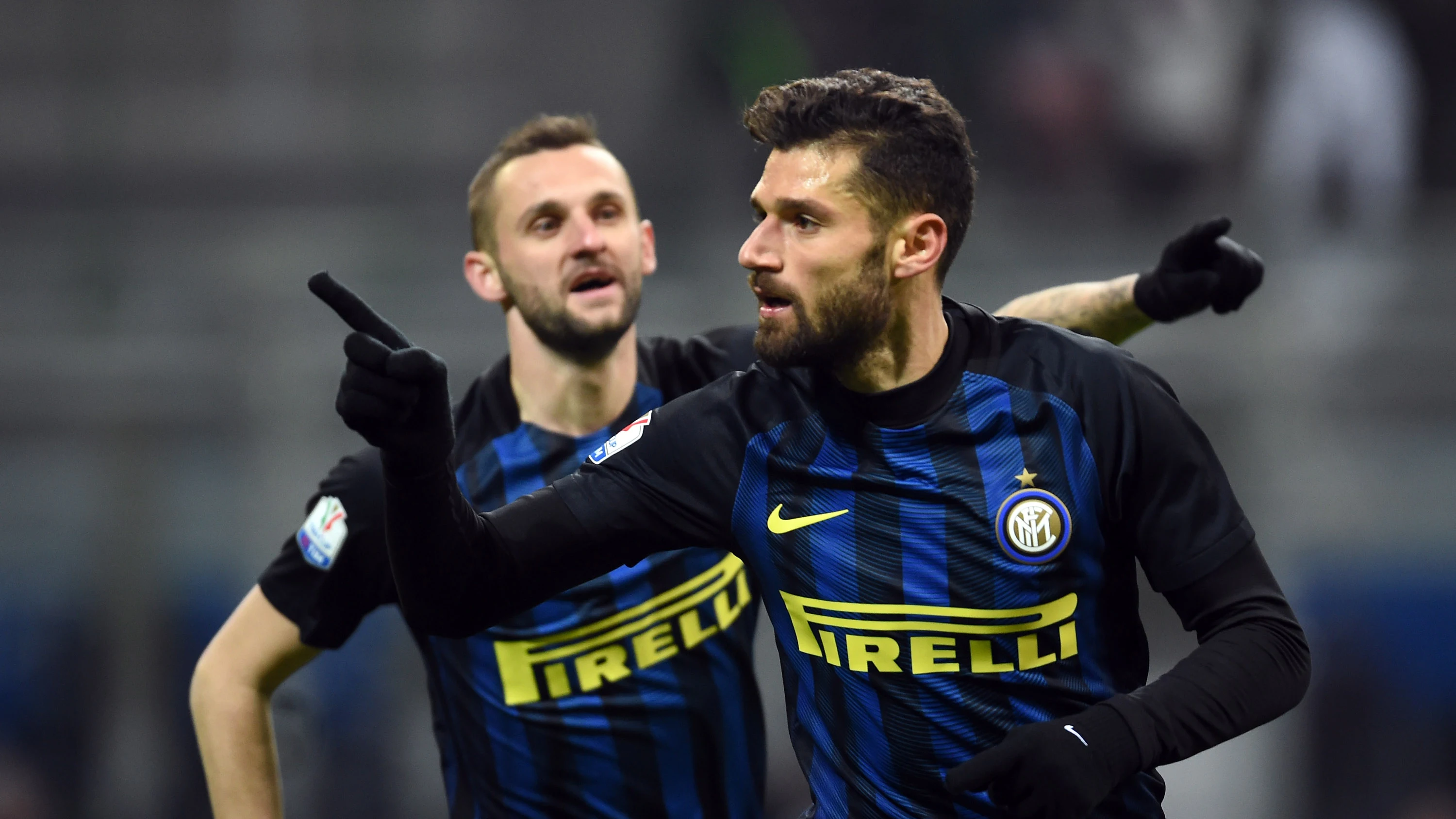 Antonio Candreva celebra un gol