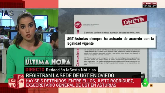 Frame 44.934754 de: Detienen a seis personas tras los registros en UGT de Asturias por un presunto fraude en fondos de formación Frame 44.934754 de: Detienen a seis personas tras los registros en UGT de Asturias por un presunto fraude en fondos de formación