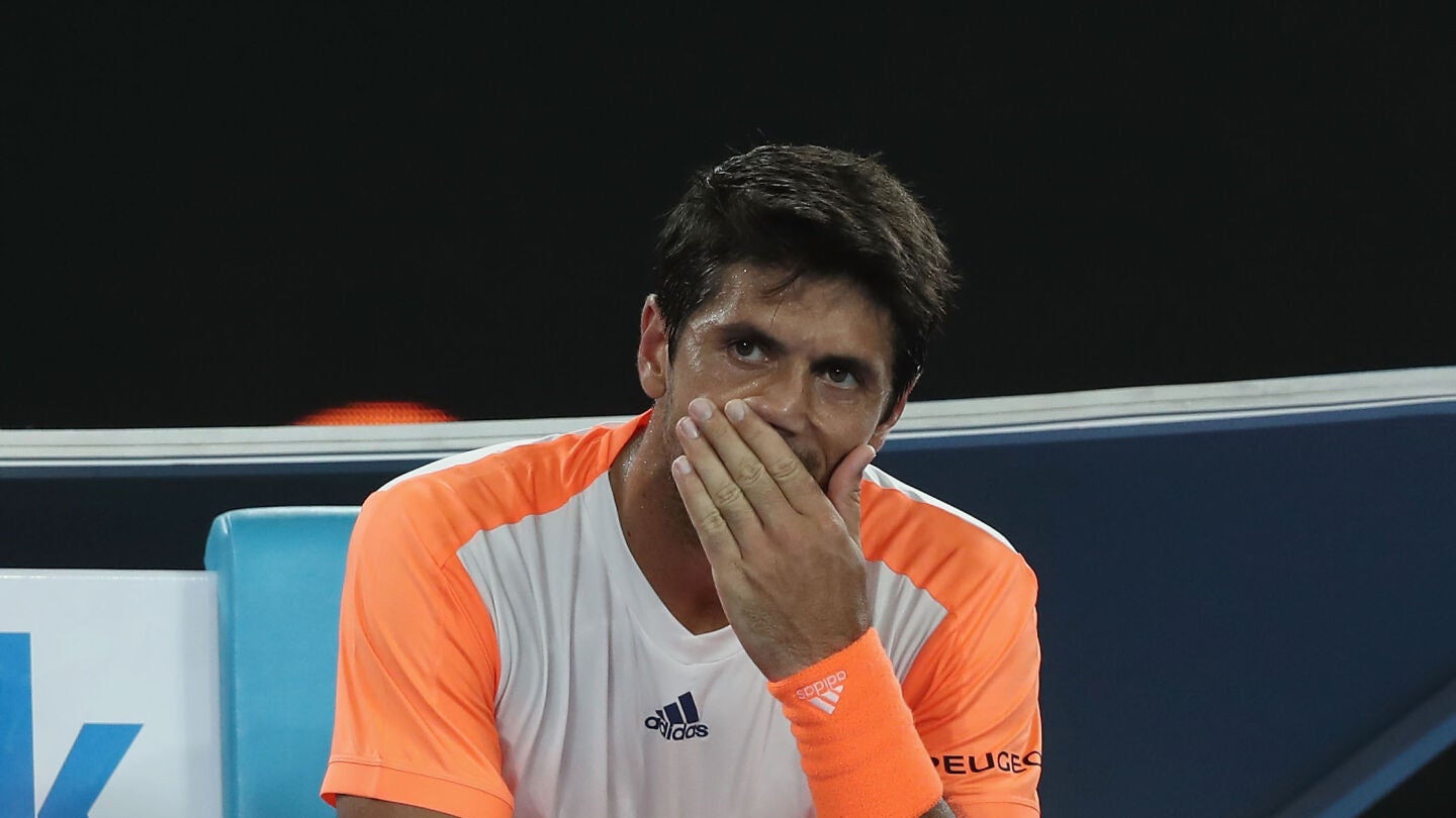 Verdasco, durante el partido contra Djokovic
