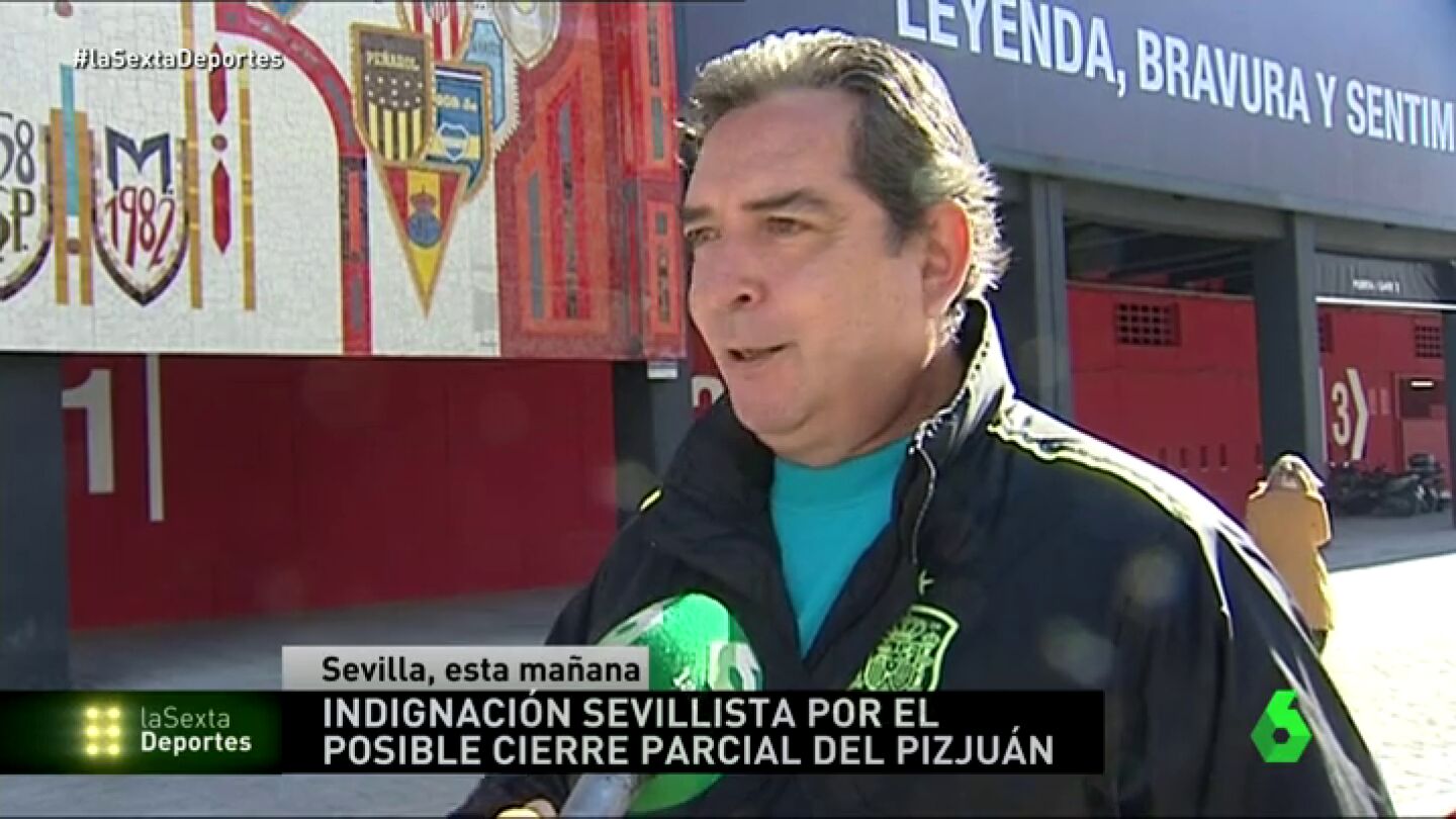 Frame 20.164444 de: La afici&oacute;n del Sevilla indignada por un posible cierre parcial del S&aacute;nchez Pizju&aacute;n 
