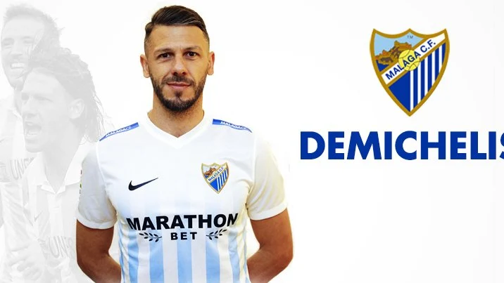 Martín Demichelis con la camiseta del Málaga