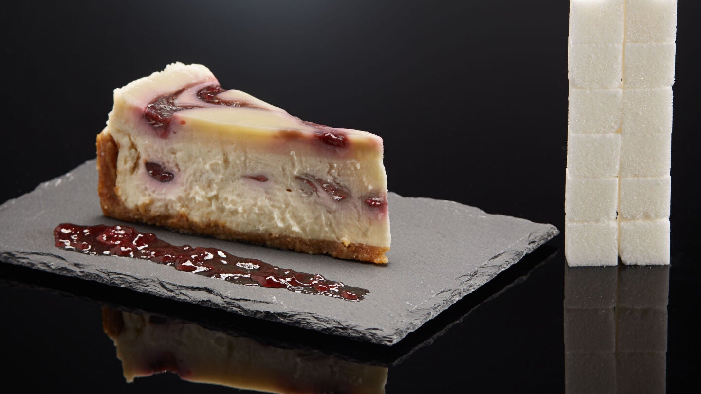 Cantidad de az&uacute;car que contiene una tarta de queso