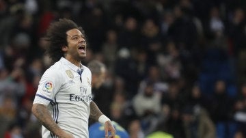 Marcelo en el partido de Copa frente al Celta