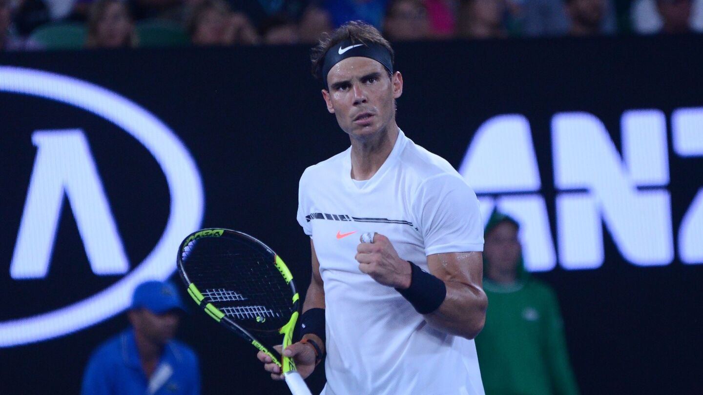 Rafa Nadal celebra un punto en el Open de Australia