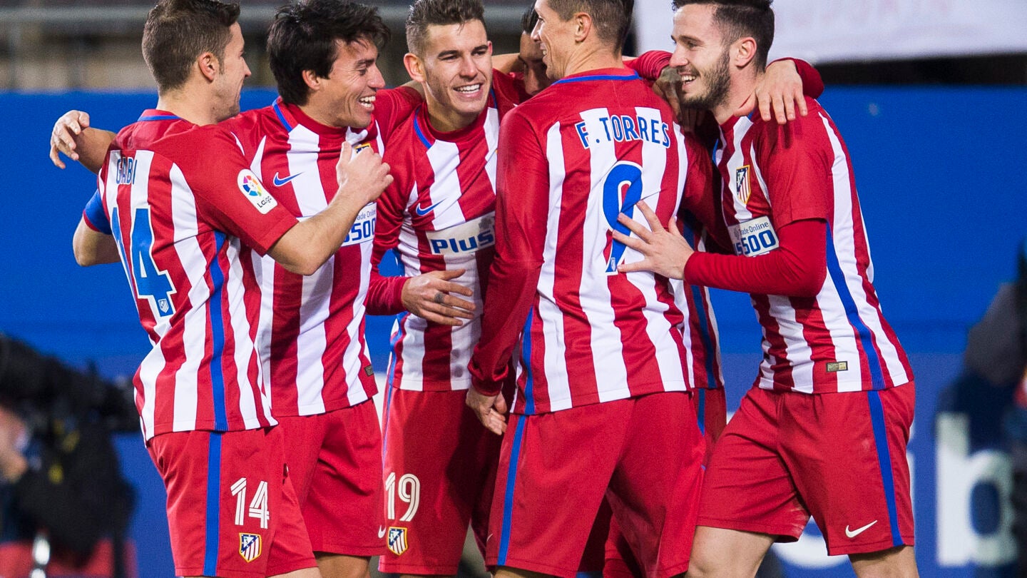El Atl&eacute;tico celebra el empate contra el Eibar
