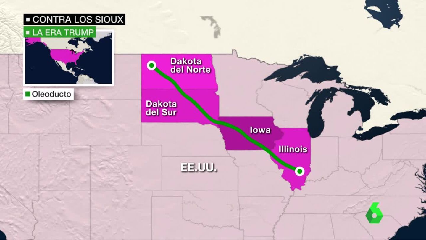 El recorrido del t&uacute;nel Dakota Access que planea Trump
