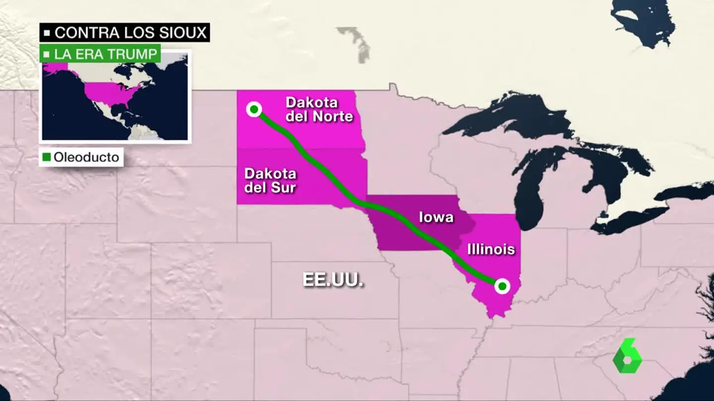 El recorrido del túnel Dakota Access que planea Trump El recorrido del túnel Dakota Access que planea Trump