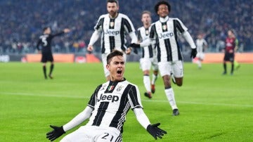 Dybala, celebrando un gol con la Juventus