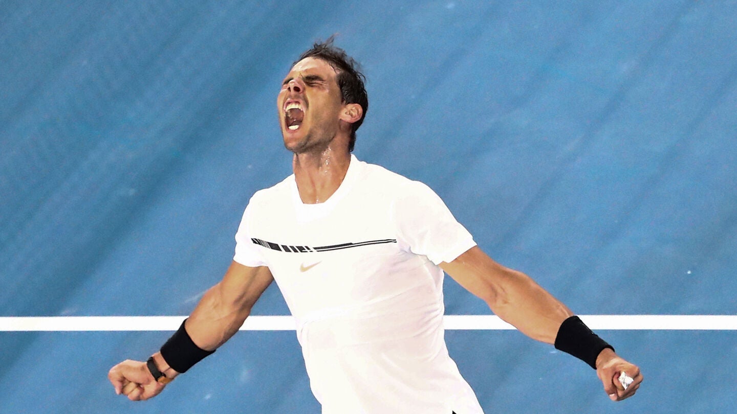 Rafa Nadal festeja el triunfo en Melbourne