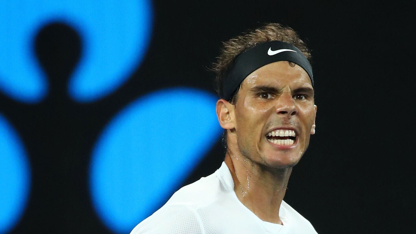 Nadal, euf&oacute;rico en el partido ante Dimitrov