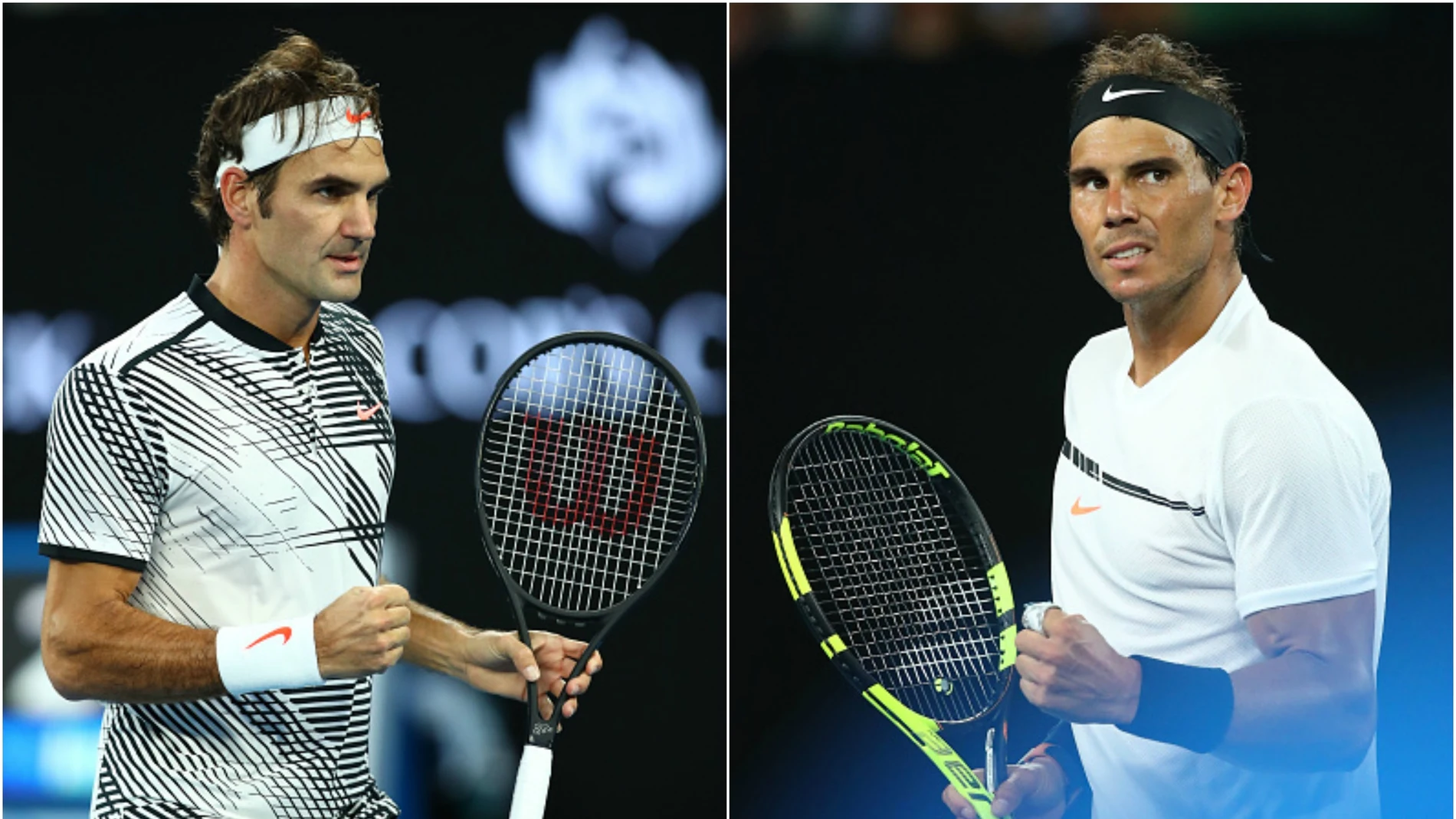 Roger Federer y Rafa Nadal, en el Open de Australia