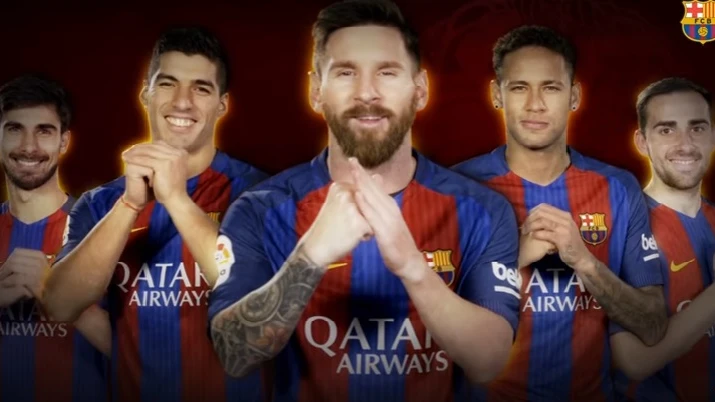 Los jugadores del Barça felicitan el año nuevo chino