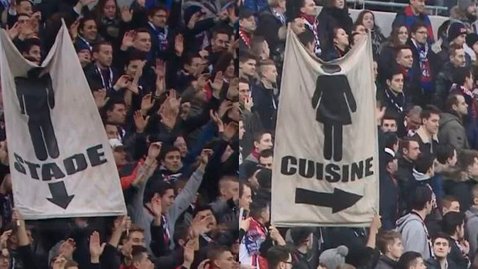 Pancartas machistas en el estadio del Lyon