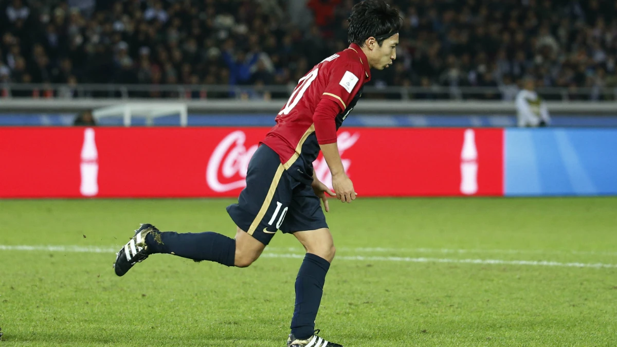 Shibasaki celebra un gol contra el Real Madrid