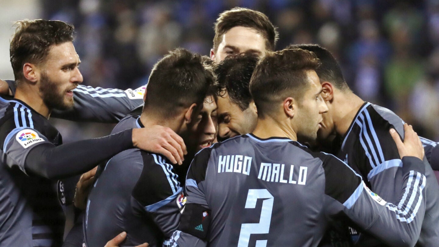 El Celta celebra un gol
