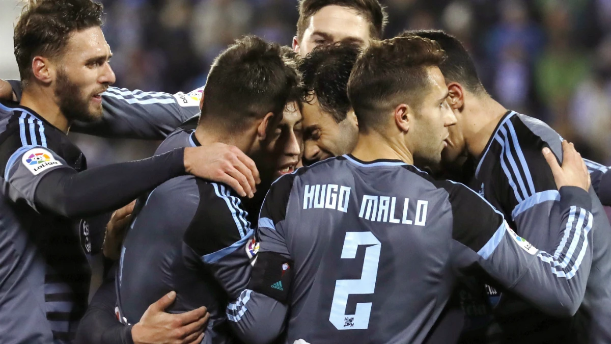 El Celta celebra un gol