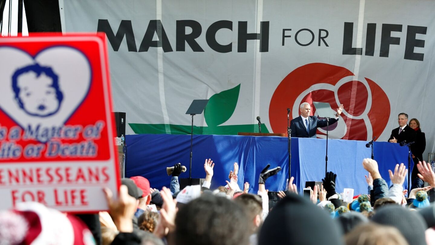 Pence en la manifestaci&oacute;n antiabortista