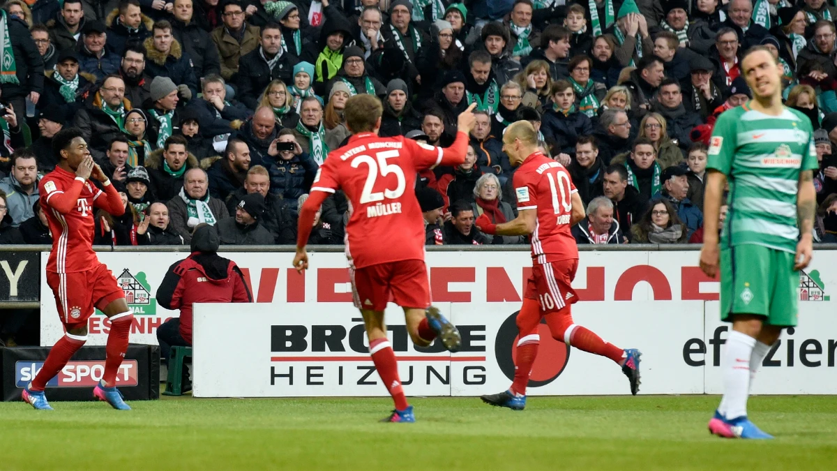 El Bayern celebra un gol ante el Werder