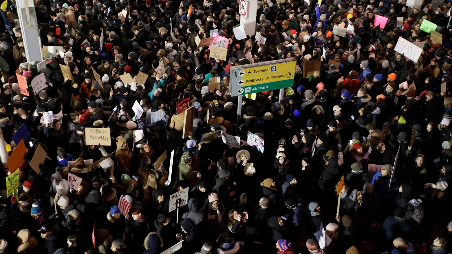 Protesta en la terminal 4 del Aeropuerto John F. Kennedy Protesta en la terminal 4 del Aeropuerto John F. Kennedy