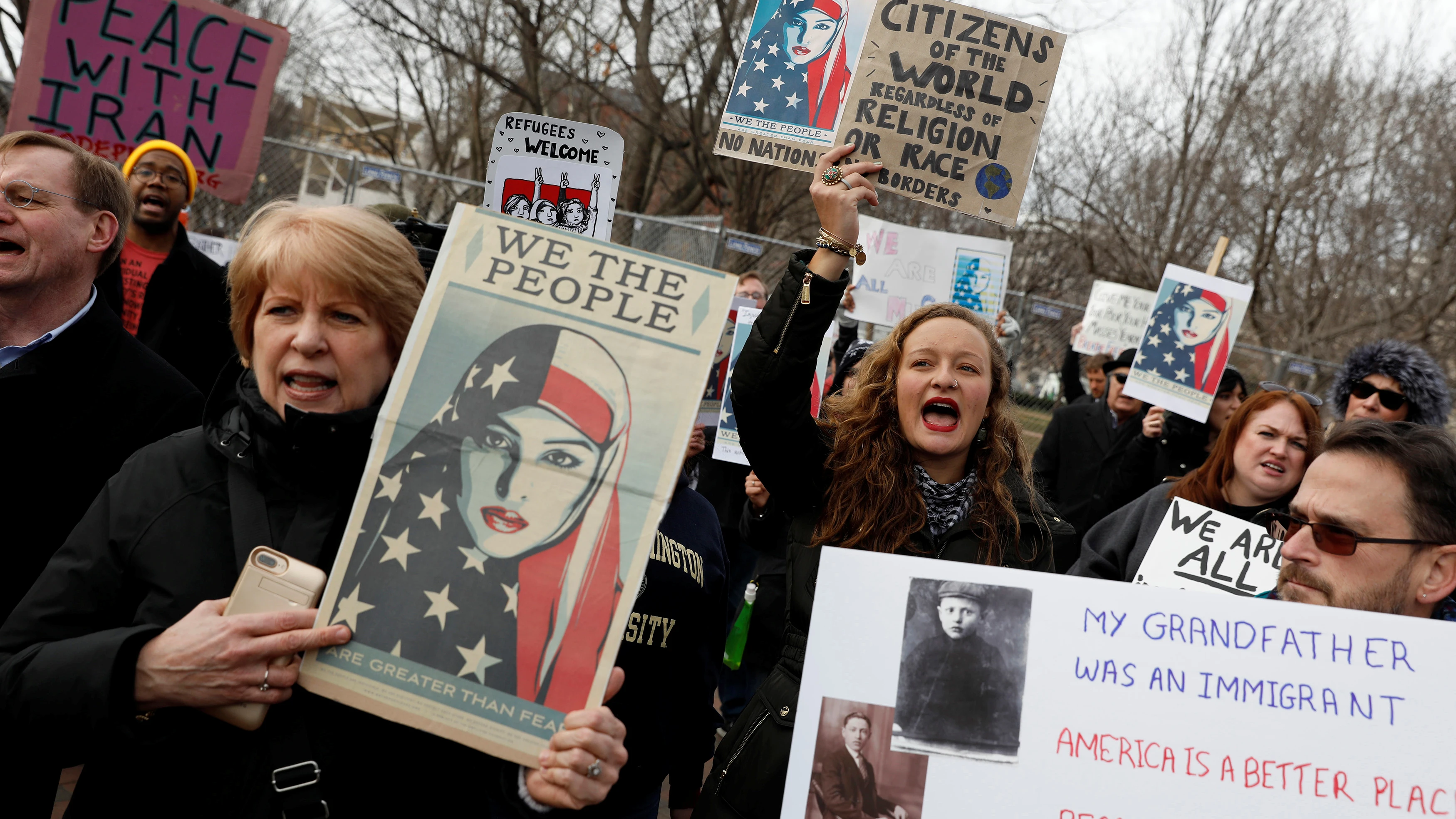 Protestas contra Donald Trump en las puertas de la Casa Blanca