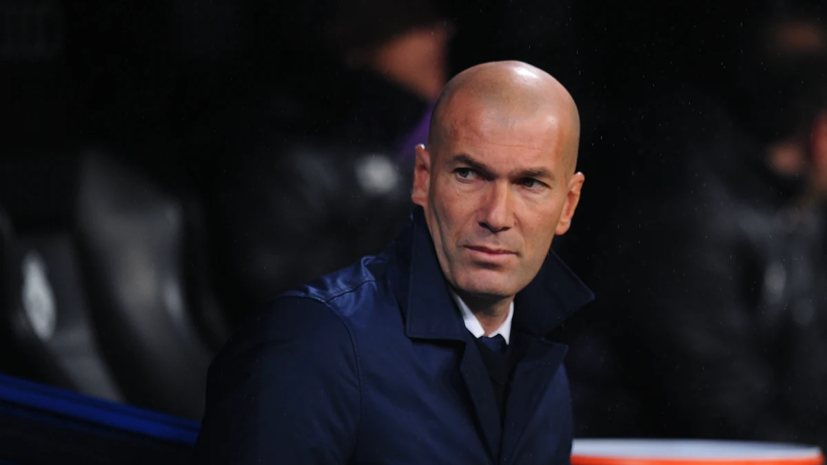 Zidane, en un partido con el Real Madrid