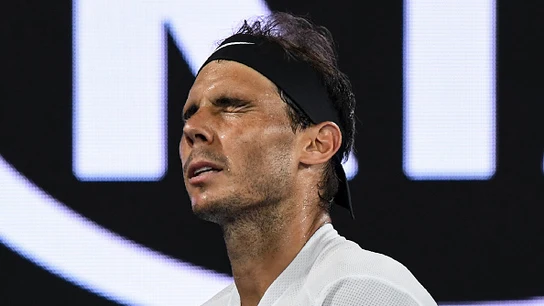 Nadal lamenta una acción durante el Open de Australia Nadal lamenta una acción durante el Open de Australia