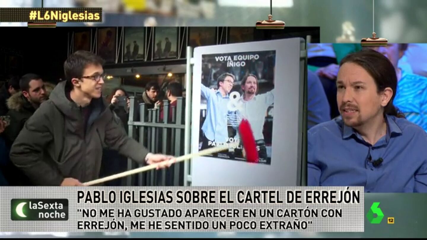 Frame 94.627917 de: Pablo Iglesias: "No me ha gustado aparecer en un cart&oacute;n con Errej&oacute;n. Me he sentido un poco extra&ntilde;o"