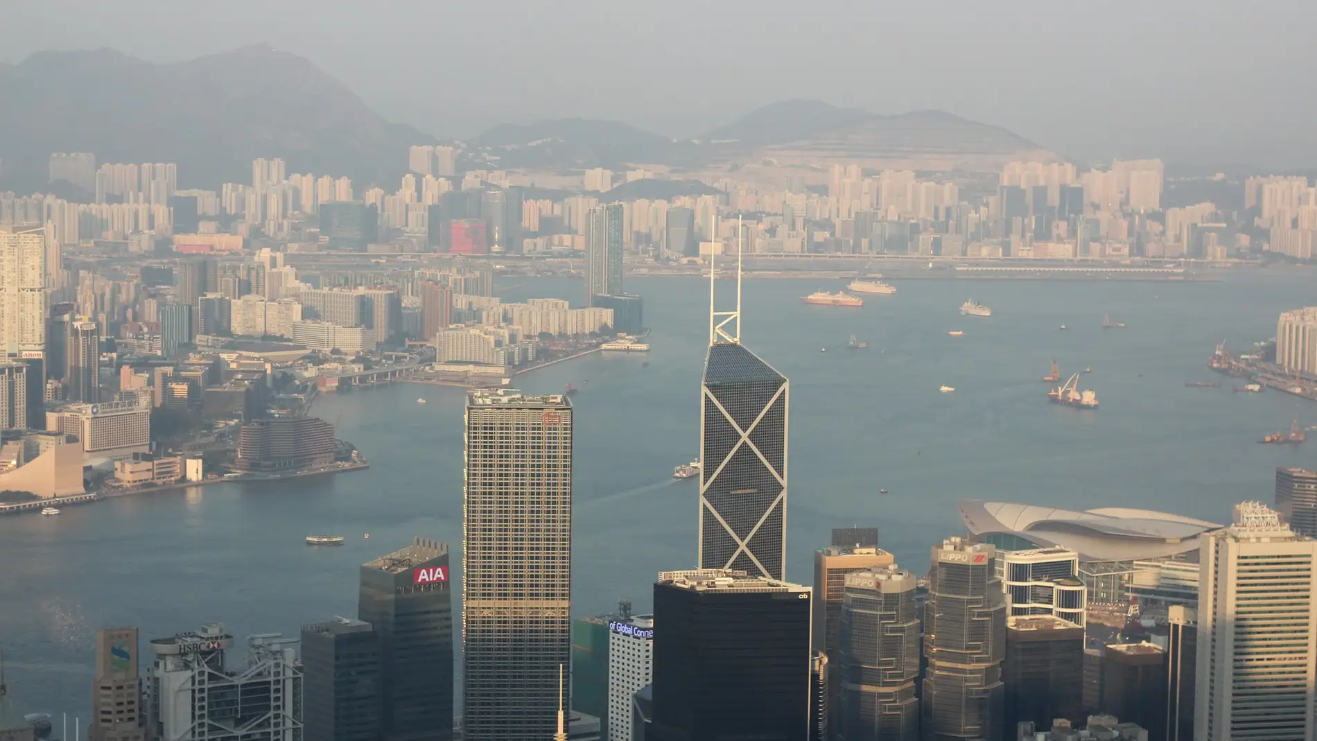 Contaminación en la ciudad de Hong Kong.