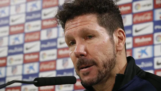 Simeone durante la rueda de prensa Simeone durante la rueda de prensa