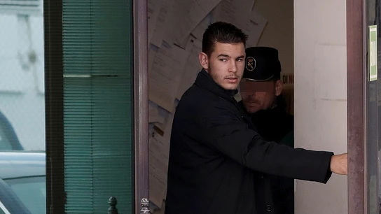 Lucas Hernández, a su llegada al juzgado Lucas Hernández, a su llegada al juzgado