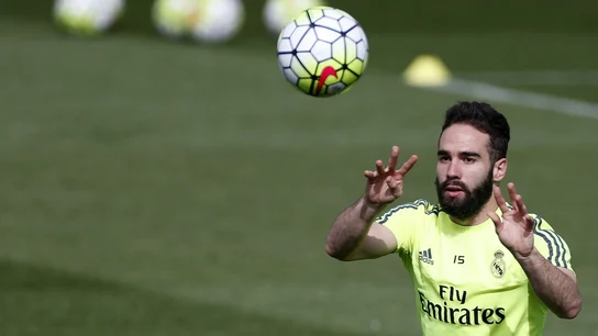 Carvajal, durante un entrenamiento del Real Madrid Carvajal, durante un entrenamiento del Real Madrid