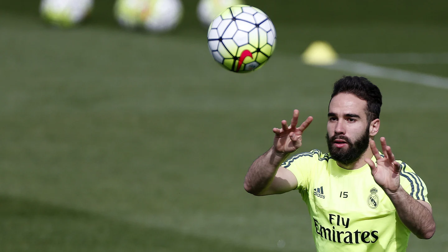 Carvajal, durante un entrenamiento del Real Madrid Carvajal, durante un entrenamiento del Real Madrid